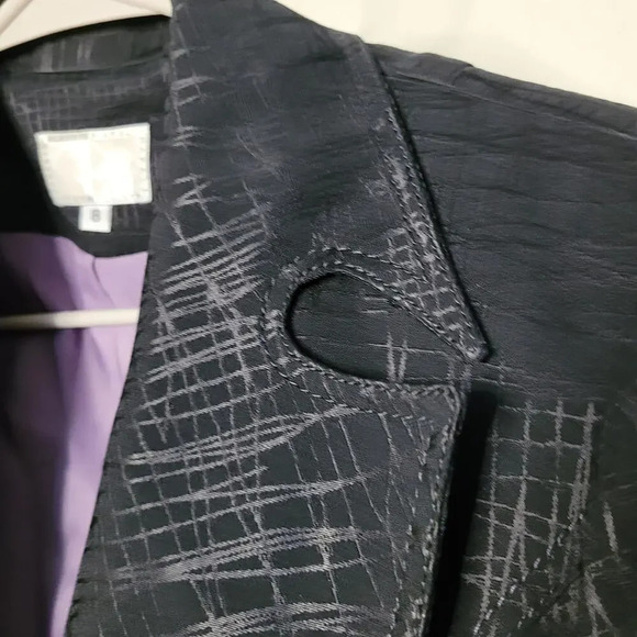 Alberto Makali Womens Blazer Coat 8 Black Dacron Long Sleeves Witchy Dark - Picture 5 of 9